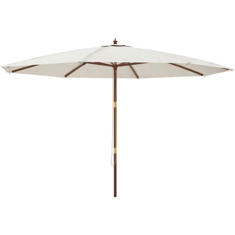 Ombrellone da Giardino con Palo in Legno Sabbia 400x273 cm vidaXL