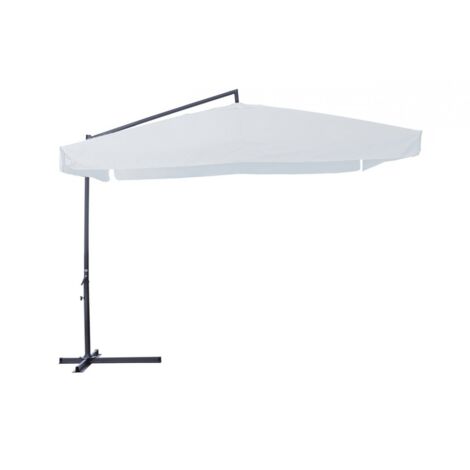Ombrellone da giardino con palo laterale 3 x 3  metri in acciaio e copertura color bianco arredamento esterni arredamento giardino