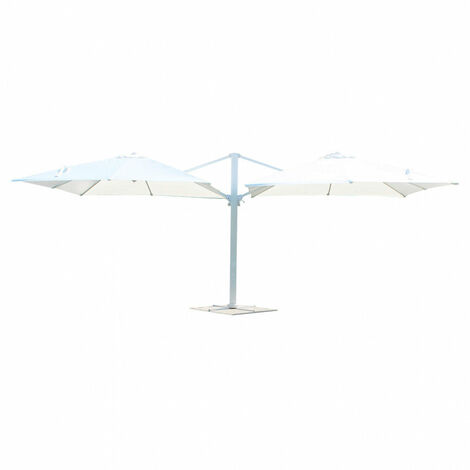 Ombrellone da Giardino Doppio Archimede 3x3 m in Alluminio Bianco Telo Bianco