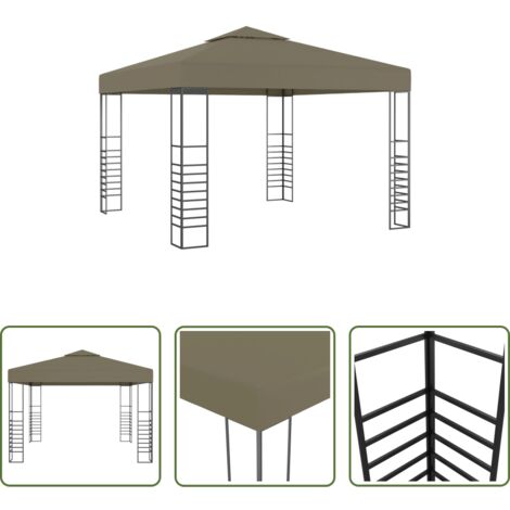 Ombrellone da giardino -  Gazebo da Giardino 3x3 m Grigio Talpa 180 g/m²