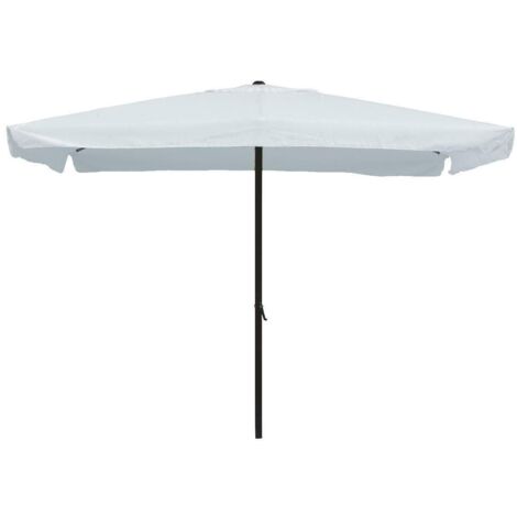 Ombrellone da giardino in acciaio con palo centrale 2 x 3 metri con copertura color bianco arredamento esterni arredamento giardino