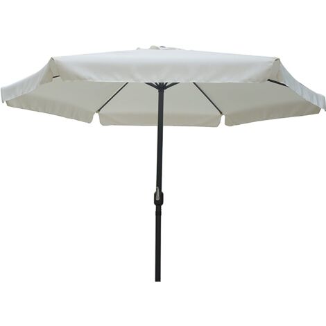 Ombrellone da giardino in acciaio rotondo 3 metri con copertura color ecrù arredamento esterni arredamento giardino