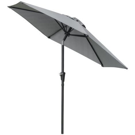 OMBRELLONE DA GIARDINO INCLINABILE 2.3X2M CON APERTURA A MANOVELLA E 6 STECCHE. GRIGIO