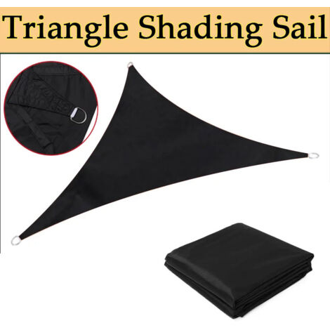 Ombrellone da giardino nero resistente ai raggi UV, tendalino da patio impermeabile, tenda da esterno, vela parasole triangolare in tessuto per piscina, 3,6 x 3,6 x 3,6 m