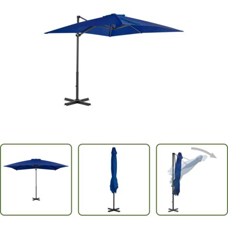 Ombrellone da giardino -  Ombrellone a Sbalzo con Palo in Alluminio Azzurro 250x250 cm