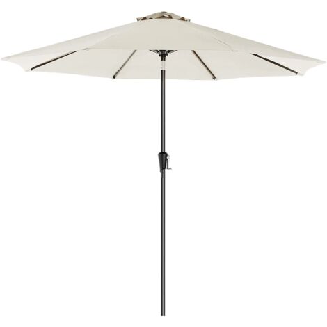 Ombrellone da giardino protezione ombrellone ottagonale in tela di poliestere inclinabile a manovella balcone terrazza piscina spiaggia senza base beige 300 cm beige 120000797