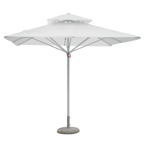 ombrellone da giardino quadrato solaria "push-up" in alluminio antracite-ecru' 3x3 mt