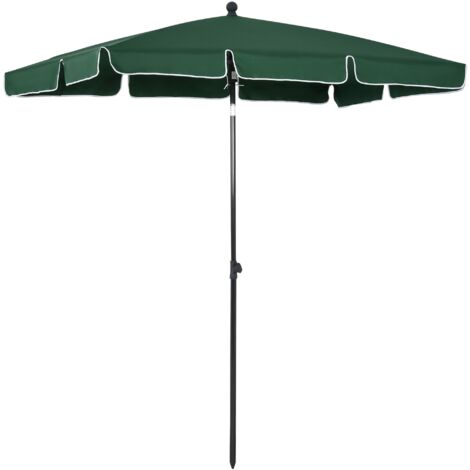 Ombrellone da Giardino Rettangolare 2x2.4 m Palo in Alluminio Verde e Nero