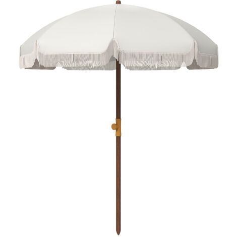 Ombrellone da Giardino Spiaggia Ø1,9x2,1m con Protezione UV40+ e Borsa di Trasporto Crema