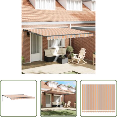 Ombrellone da giardino -  Struttura della tenda Blu e Arancione 400 × 300 cm