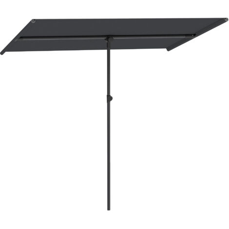 Ombrellone da giardino Sunshade, girevole a 180 gradi e regolabile in altezza, con palo in alluminio, 150x205 cm, grigio scuro.