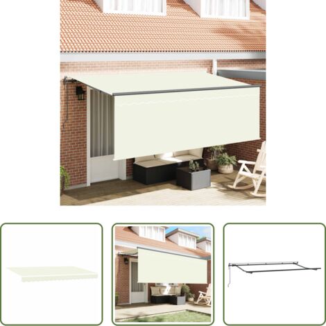 Ombrellone da giardino -  Tenda Retrattile Crema 400 x 200 cm Poliestere e Alluminio