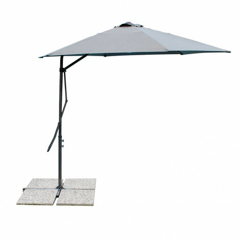 Ombrellone da Giardino Zenith Decentrato 2,5x2,5 m in Acciaio Grigio