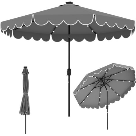 Ombrellone da mercato pesante per giardino piscina terrazza spiaggia prato, Ombrellone da patio solare Grigio