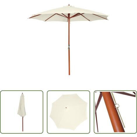 Ombrellone da patio -  Ombrellone 300x258 cm Bianco Sabbia