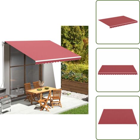 Ombrellone da patio - vidaXL Tessuto di Ricambio per Tenda da Sole Rosso Borgogna 4x3 m - Tenda da terrazza