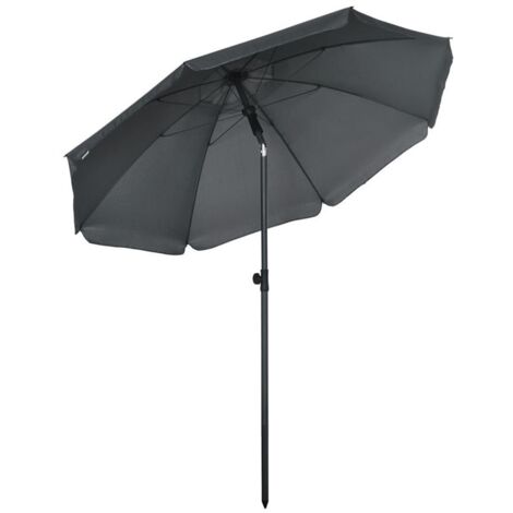 OMBRELLONE DA SPIAGGIA CON TETTUCCIO RECLINABILE 180 X 209 CM GRIGIO