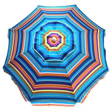 Ombrellone Da Spiaggia In Poliestere A Righe Cm.200 - ø cm.200 - righe scure