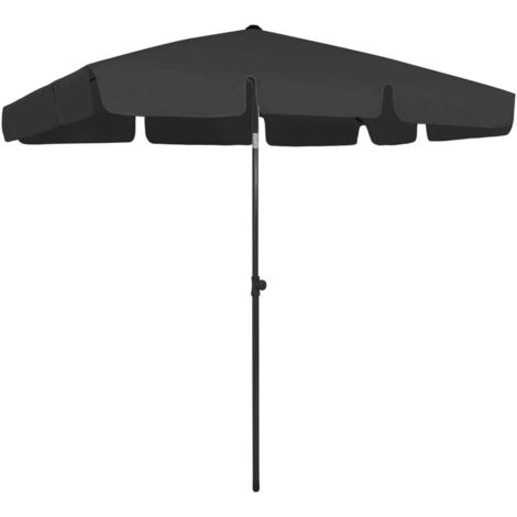 Ombrellone da Spiaggia Nero 200x125 cm vidaXL