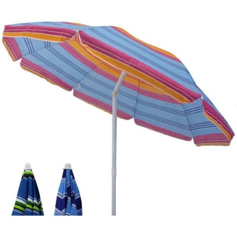Ombrellone da spiaggia tondo Ø180 cm con palo in acciaio e telo in poliestere Casual Color