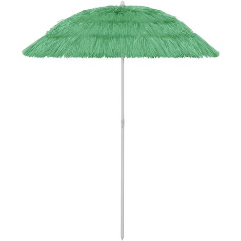 Relaxdays Ombrellone da Spiaggia con Paravento, Contro i Raggi UV, 2in1,  Acciaio, PU, Tessuto, HD 210 x 175 cm, Verde