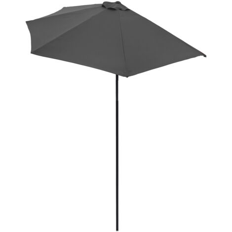 Ombrellone da terrazza semicircolare antracite
