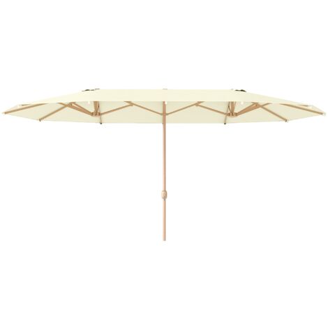 Ombrellone Doppio 455x265x238 cm in Acciaio Inox e Poliestere Beige