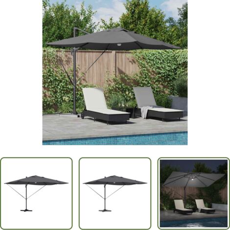 Ombrellone esterno -  Ombrellone Antracite 351 x 250 x 253 cm Poliestere e Alluminio