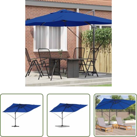 Ombrellone esterno -  Ombrellone Azzurro 351 x 250 x 260 cm Poliestere e Alluminio