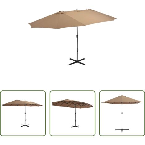 Ombrellone esterno -  Ombrellone da Esterni con Palo in Alluminio 460x270 cm Tortora