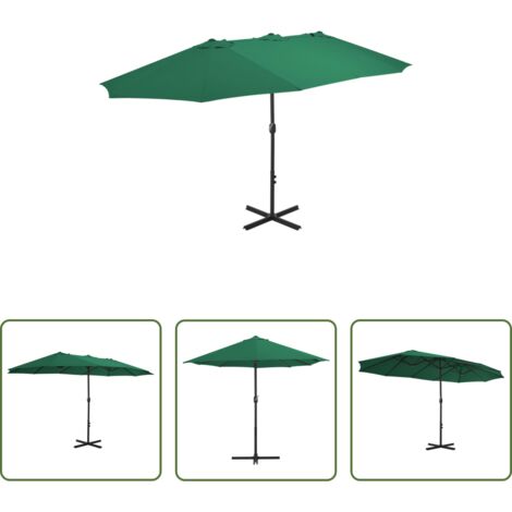Ombrellone esterno -  Ombrellone da Esterni con Palo in Alluminio 460x270 cm Verde
