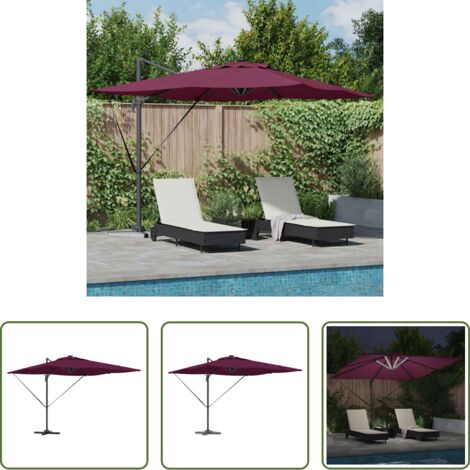 Ombrellone esterno -  Ombrellone Rosso Bordeaux 286 x 284 x 270 cm