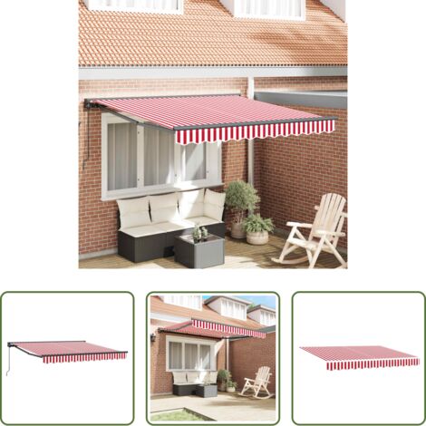 Ombrellone estivo -  Struttura della tenda Rosso e Bianco 350 x 250 cm