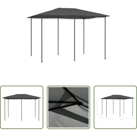 Ombrellone - Gazebo 3x4x2,6 m Antracite 160 g/m²