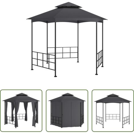 Ombrellone - Gazebo con Pareti Laterali 3,1x2,7 m Antracite
