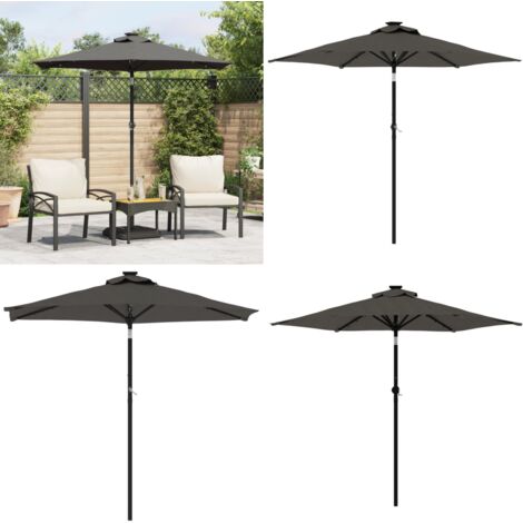Ombrellone Giardino con Palo in Acciaio Antracite 225x225x212cm - Protezione dal sole - Protezione dalla pioggia