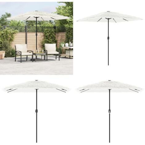 Ombrellone Giardino con Palo in Acciaio Bianco 248x248x248 cm - Protezione dal sole - Protezione dalla pioggia