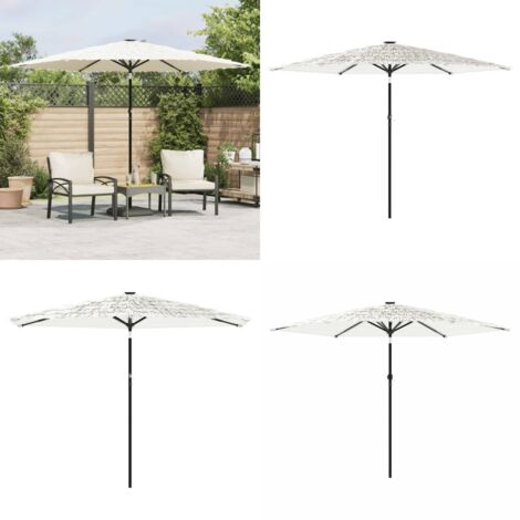 Ombrellone Giardino con Palo in Acciaio Bianco 288x288x225 cm - Protezione dal sole - Protezione dalla pioggia