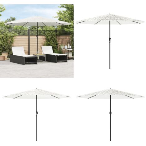 Ombrellone Giardino con Palo in Acciaio Bianco 388x388x248 cm - Protezione dal sole - Protezione dalla pioggia