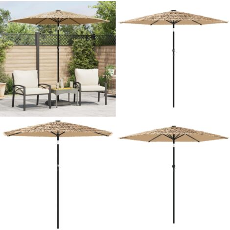 Ombrellone Giardino con Palo in Acciaio Marrone 223x223x213 cm - Protezione dal sole - Protezione dalla pioggia
