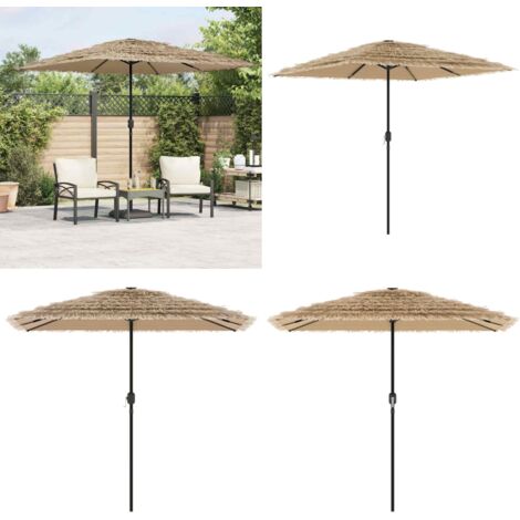 Ombrellone Giardino con Palo in Acciaio Marrone 248x248x248 cm - Protezione dal sole - Protezione dalla pioggia