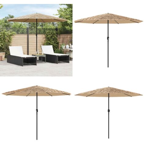 Ombrellone Giardino con Palo in Acciaio Marrone 324x324x247 cm - Protezione dal sole - Protezione dalla pioggia