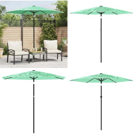 Ombrellone Giardino con Palo in Acciaio Verde 223x223x213 cm - Protezione dal sole - Protezione dalla pioggia