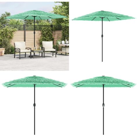 Ombrellone Giardino con Palo in Acciaio Verde 248x248x248 cm - Protezione dal sole - Protezione dalla pioggia