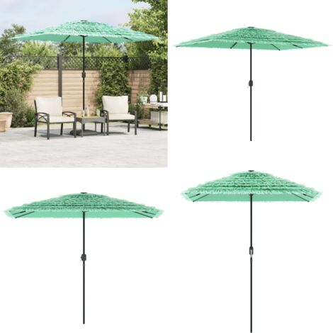 Ombrellone Giardino con Palo in Acciaio Verde 300x200x250 cm - Protezione dal sole - Protezione dalla pioggia