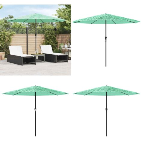 Ombrellone Giardino con Palo in Acciaio Verde 324x324x247 cm - Protezione dal sole - Protezione dalla pioggia