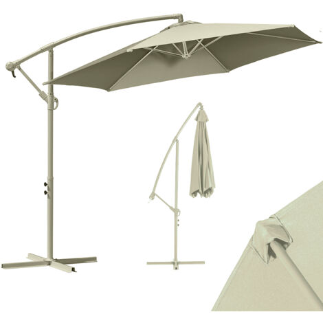 Ombrellone Giardino Decentrato 3x3 Mt Full Sabbia Palo Metallo Gazebo Piscina