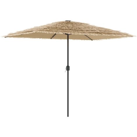 Ombrellone Giardino LED e Palo in Acciaio Marrone 300x200x250cm vidaXL