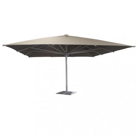 Ombrellone grande da giardino 5x5 mt con palo centrale telescopico in alluminio e telo in poliestere Sagitta -  Gray
