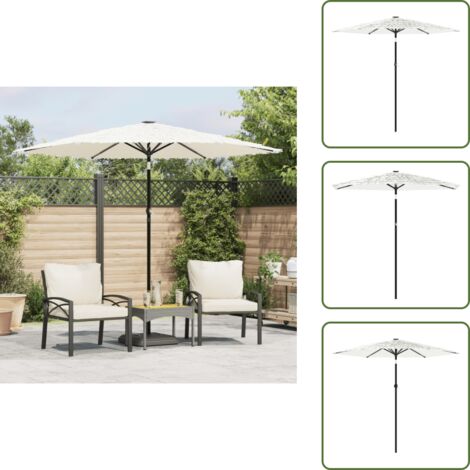 Ombrellone in acciaio - vidaXL Ombrellone Giardino con Palo in Acciaio Bianco 268x268x226 cm - Ombrellone bianco